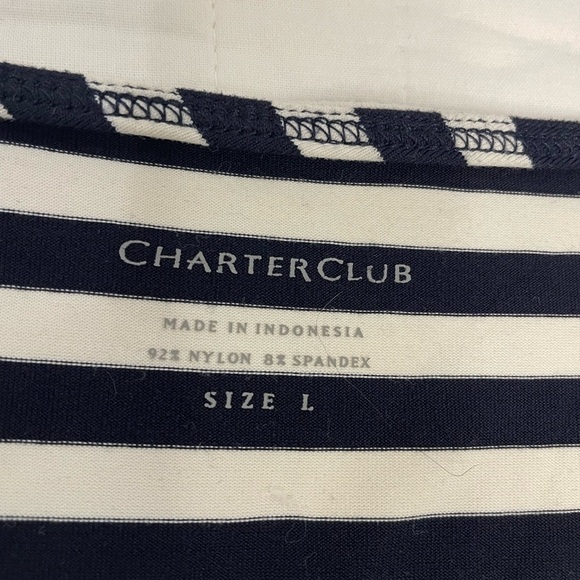 Charter Club Navy and White Striped Tank Top - Picture 5 of 8